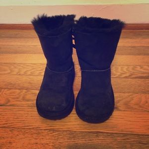 Ugg Bailey Bow boots black suede size 10